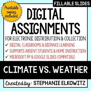 Preview of Climate vs. Weather Digital Activities | Distance Learning