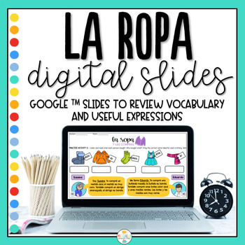 Spanish Clothing La ropa Google Drive Activity Distance Learning