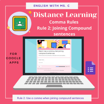Preview of Distance Learning: Comma Rules Google Form 2