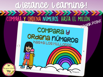 Preview of Distance Learning:Compara y ordena hasta el millón PowerPoint - SPANISH VERSION
