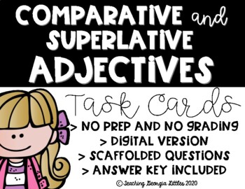 Preview of Distance Learning - Comparative and Superlative Adjective Task Cards