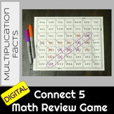 Distance Learning Connect 5 Review Game: Multiplication Facts