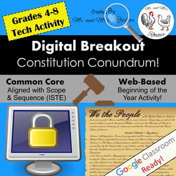 Preview of Distance Learning Constitution Day Digital Breakout | Constitution Escape Room