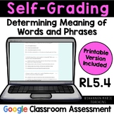 Context Clues 5th Grade Self-Grading Quiz RL5.4 [DIGITAL +