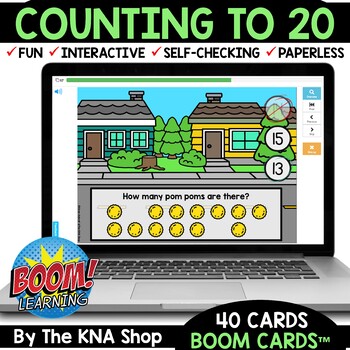 Preview of Back to School Boom Cards Distance Learning Counting to 20