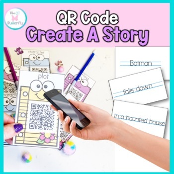 Preview of Distance Learning Create a Story : QR Scanning Cards