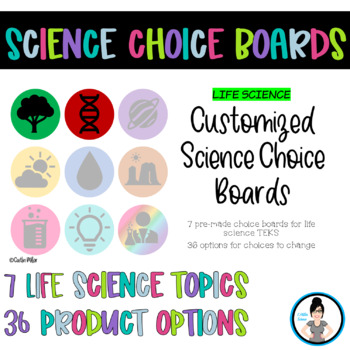 Preview of Life Science Choice Boards - Customize!