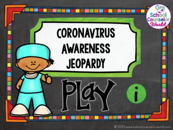 Preview of Distance Learning:  DIGITAL Coronavirus Awareness Jeopardy Game, Grades 2-6