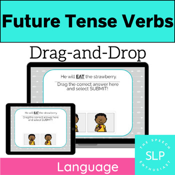 Preview of DRAG-and-DROP Future Tense Verb BOOM Cards