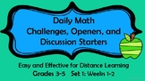 Distance Learning Daily Math Challenges, Openers, Discussi