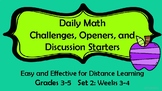 Distance Learning Daily Math Challenges, Openers, Discussi