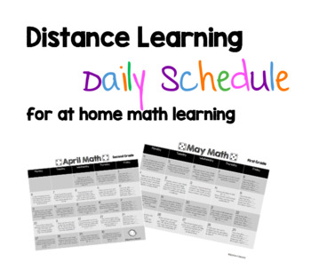 Preview of Distance Learning - Daily Math Review Calendars (April-June) K, 1, 2
