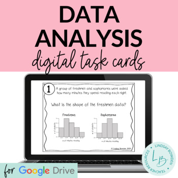 Preview of Distance Learning: Data Analysis Digital Task Cards
