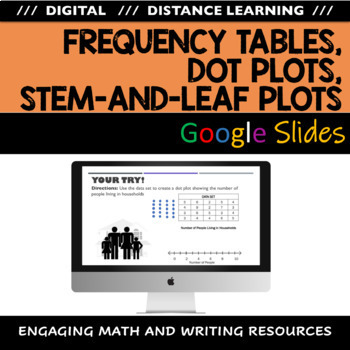 Preview of Distance Learning - Data - Stem and Leaf, Dot Plots, and Frequency Tables
