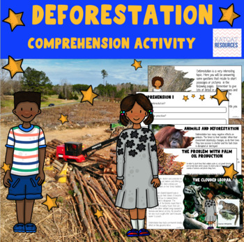 Preview of Distance Learning - Deforestation - Comprehension - Earth Day