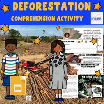 Preview of Distance Learning Deforestation - Comprehension - Earth Day - The Environment