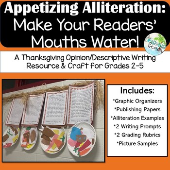 Preview of Distance Learning Descriptive Writing: Appetizing Alliteration for Thanksgiving