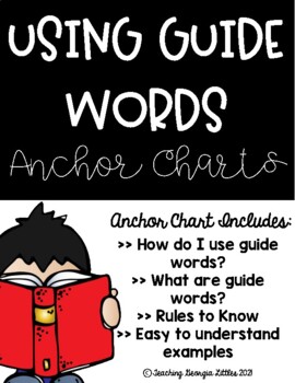 Preview of Distance Learning: Dictionary Skills: Guide Words [ Anchor Chart]