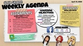 Distance Learning Digital Agenda - Editable in Google Slides