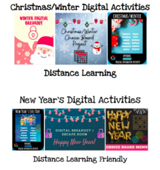 Preview of Distance Learning: Digital Christmas / Winter & New Year's Activities