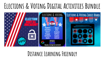 Preview of Distance Learning: Digital Elections & Voting Hyperdoc, Choice Board, & Breakout