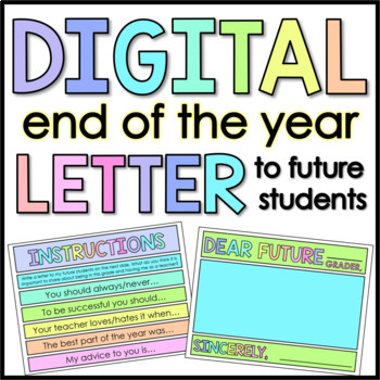 Preview of Distance Learning: Digital End of the Year Letter to Future Students