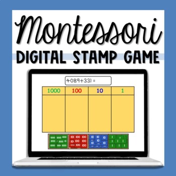 Preview of Distance Learning - Digital Montessori Stamp Game