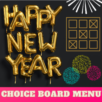 Preview of Distance Learning: Digital New Year's Choice Board Menu Project