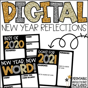 Preview of Digital New Years Resolutions | New Year Bulletin Board | 2024