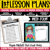 First Grade Lesson Plans Digital & Paper Pencil Week 4 Goo