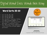 Distance Learning: Digital Closed Word Sorts 25-30 - R-con