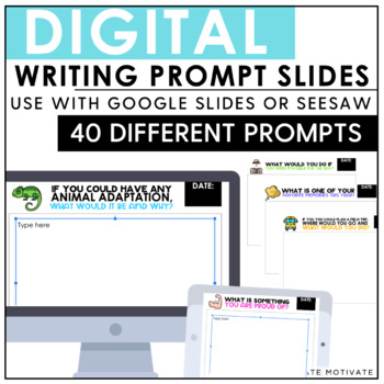 Preview of Digital Writing Prompt Slides - Google Classroom