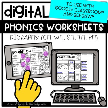 Preview of Distance Learning Digraphs Worksheets for Google Classroom™ and Seesaw™