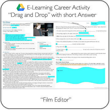 Preview of Distance Learning - E-Learning Career Activity - Film Editor