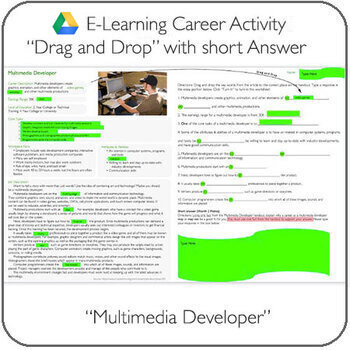 Preview of Distance Learning - E-Learning Career Activity - Multimedia Developer