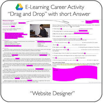 Preview of Distance Learning - E-Learning Career Activity - Website Developer