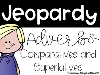 Preview of Distance Learning - EDITABLE PowerPoint Comparative & Superlative Jeopardy Game