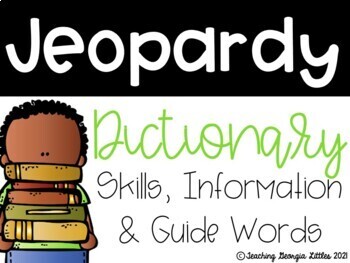 Preview of Distance Learning - EDITABLE PowerPoint Dictionary Skills Jeopardy Game