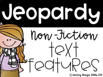 Preview of Distance Learning - EDITABLE PowerPoint Nonfiction Text Features Jeopardy Game