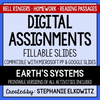 Preview of Earth's Systems Digital Assignments | Distance Learning & Digital Classrooms