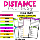 Distance Learning: Editable Daily Schedules