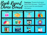 Distance Learning: Editable Digital Book Report Choice Board Menu