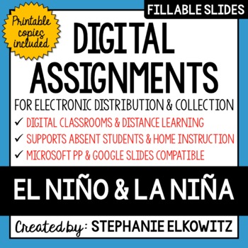 Preview of El Nino and La Nina Digital Activities | Distance Learning