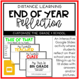 Distance Learning: End of Year Reflection Activity