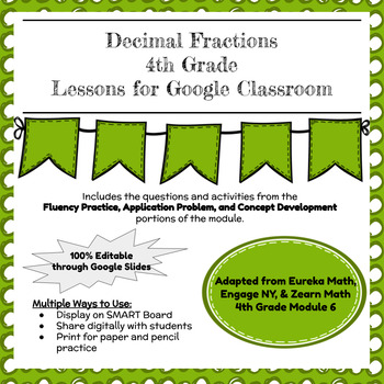 Preview of Digital & Printable Engage NY Grade 4 Math Module 6 Google Slides Lessons