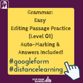 Distance Learning: English Grammar: Easy Editing Passage Level 01