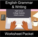 English Grammar and Writing Worksheet Packet: Distance Learning