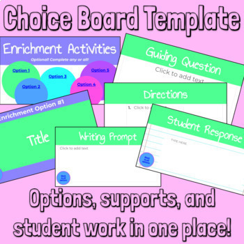 Preview of Distance Learning Enrichment Choice Board Lesson Plan Template (Google Slides)