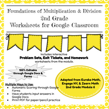 Preview of Digital & Printable Engage NY Grade 2 Module 6 Problem Sets, Exit Tickets, & HW