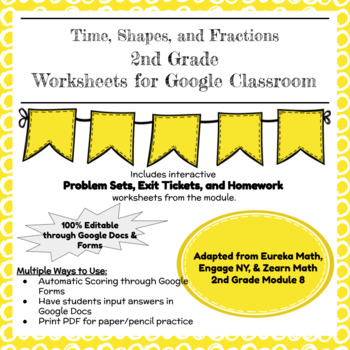Preview of Digital & Printable Engage NY Grade 2 Module 8 Problem Sets, Exit Tickets, & HW